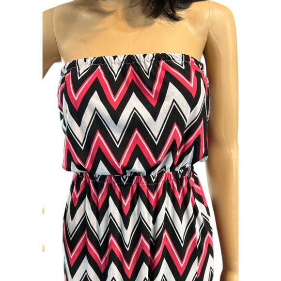 5th & Love Strapless Chevron Print Maxi Dress size Small - Picture 4 of 5